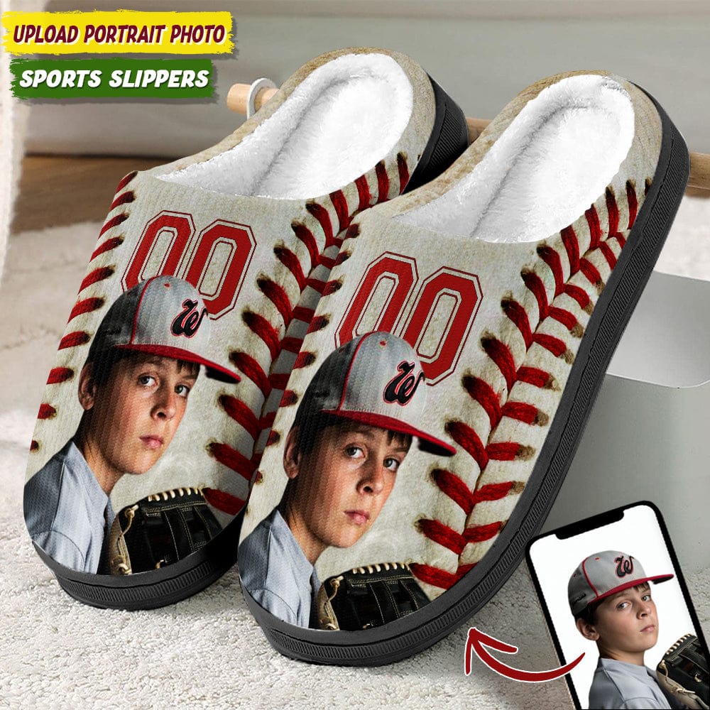 Custom Portrait Photo Baseball Sports And Accessories Slipper N369 HN590 - Image 6