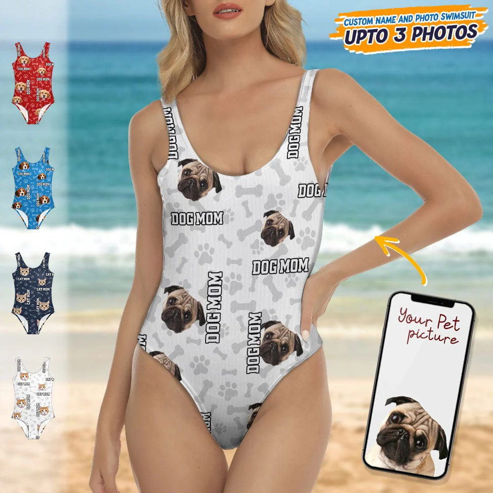 Custom Dog Photo With Accessory Pattern Swimsuit TA29 889004 - Image 4
