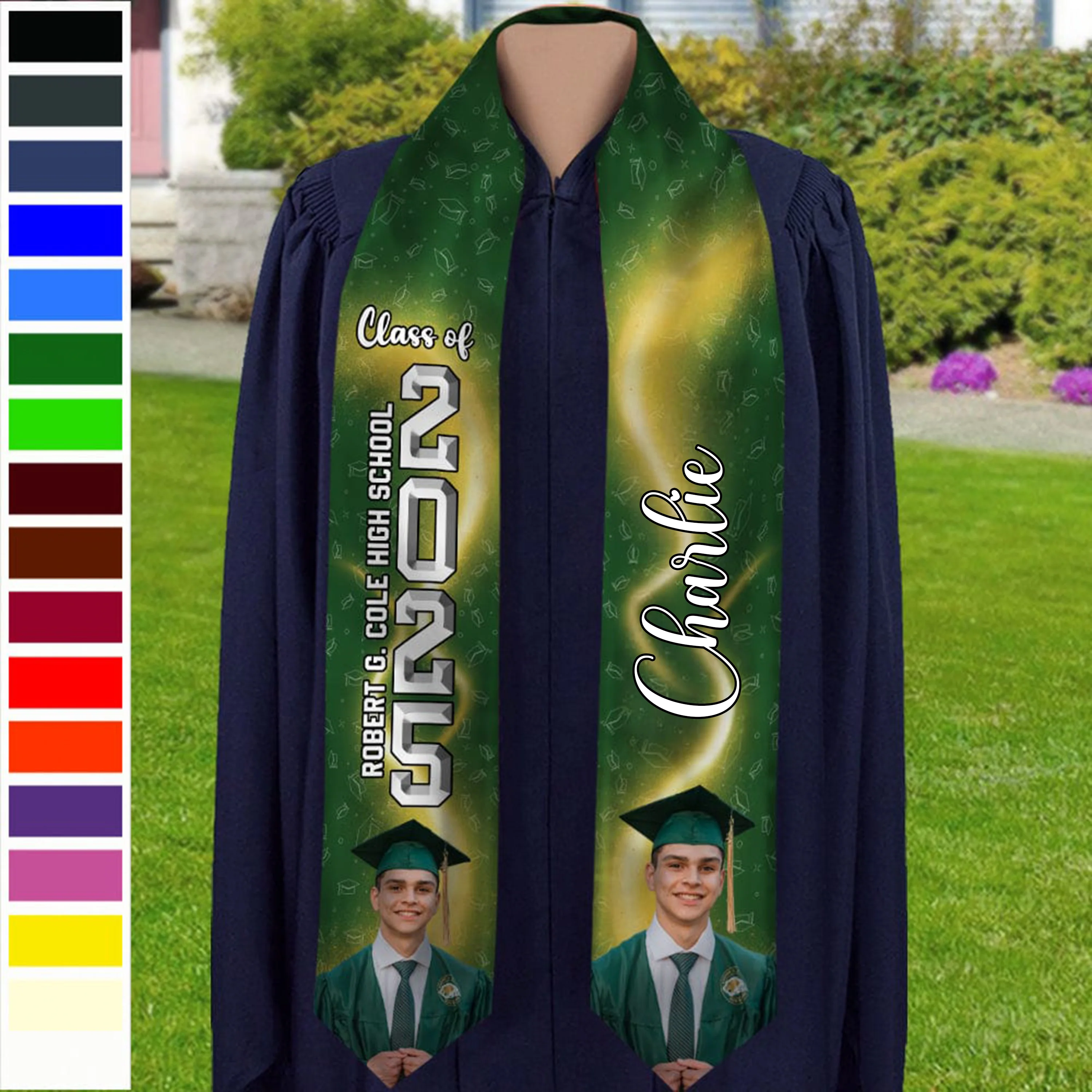 Custom Photo With Accessory Pattern Graduation Gift Stoles N304 LM32 889006 - Image 9