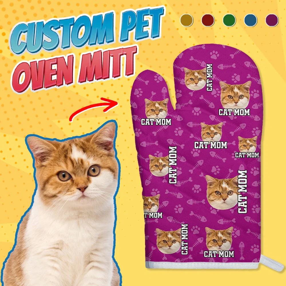 Custom Cat Photo With Accessory Pattern Oven Mitt TA29 889010 - Image 2