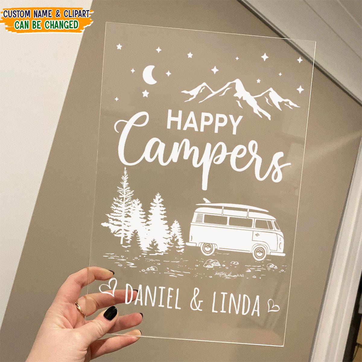 Happy Campers Camping Acrylic Plaque With LED Night Light TA29 889033 - Image 3