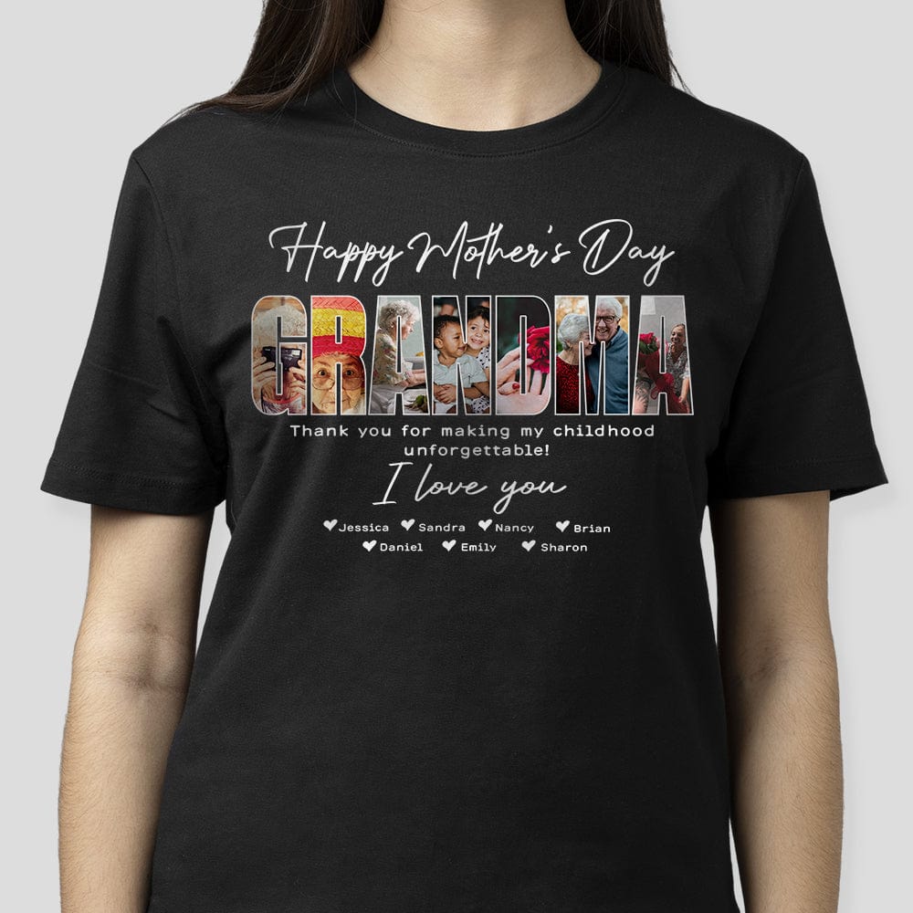 Custom Photo Grandma Gift From Grandkids Mother's Day Shirt N304 889065