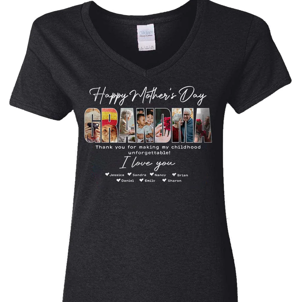 Custom Photo Grandma Gift From Grandkids Mother's Day Shirt N304 889065 - Image 2