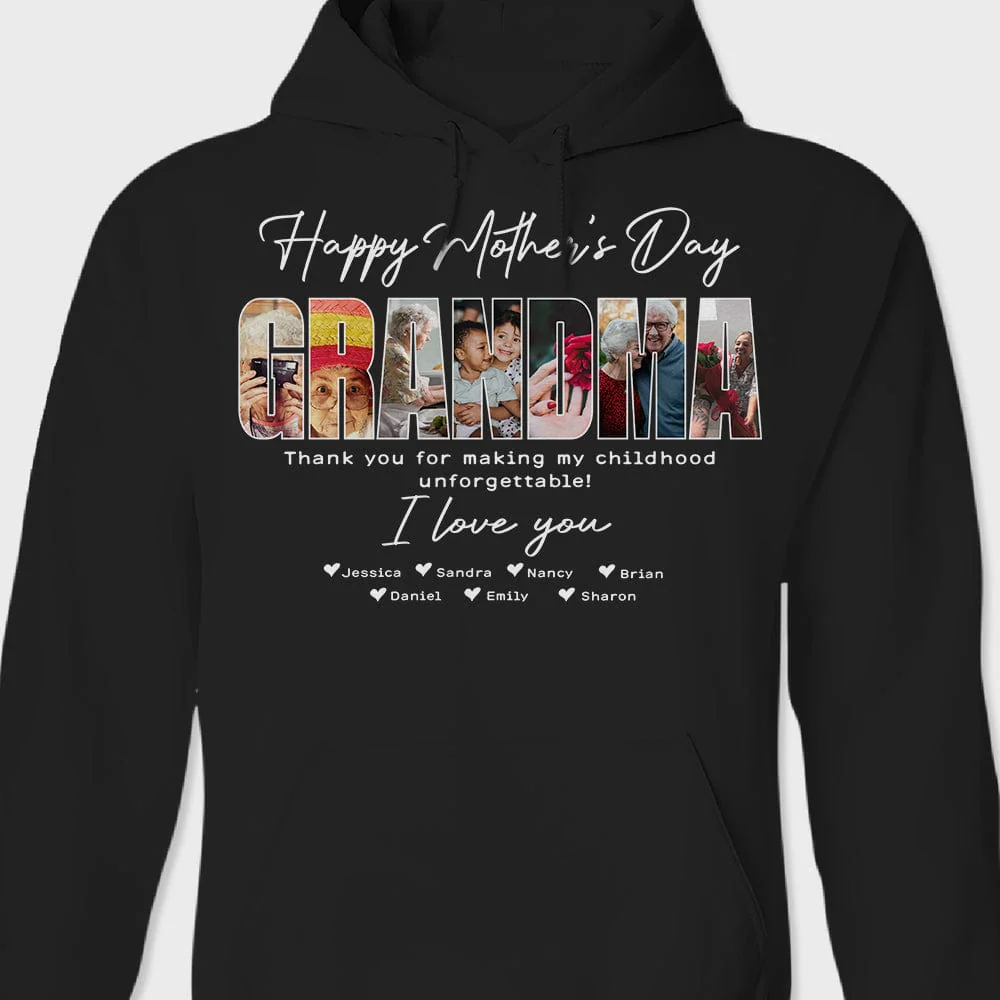 Custom Photo Grandma Gift From Grandkids Mother's Day Shirt N304 889065 - Image 3