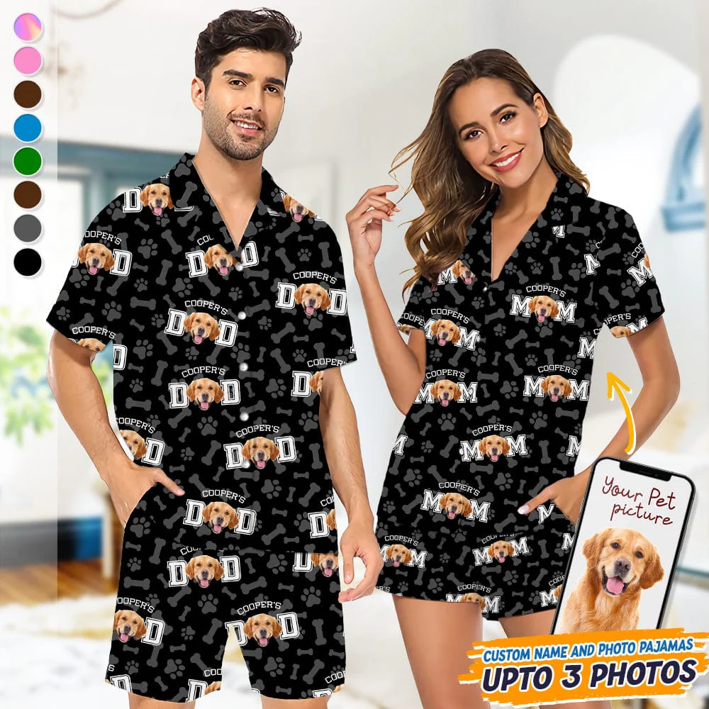 Custom Photo Dog Dad Dog Mom Short Pajamas TA29 889031 - Image 3