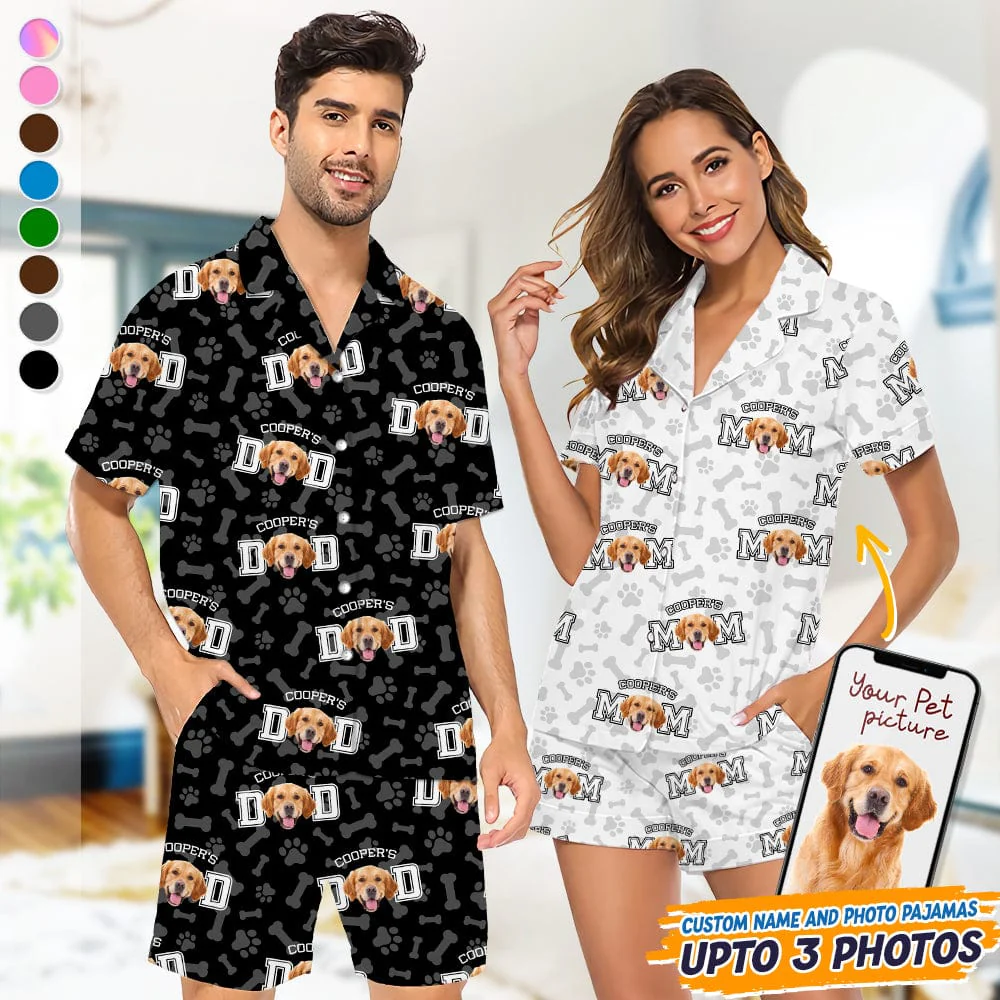 Custom Photo Dog Dad Dog Mom Short Pajamas TA29 889031 - Image 4