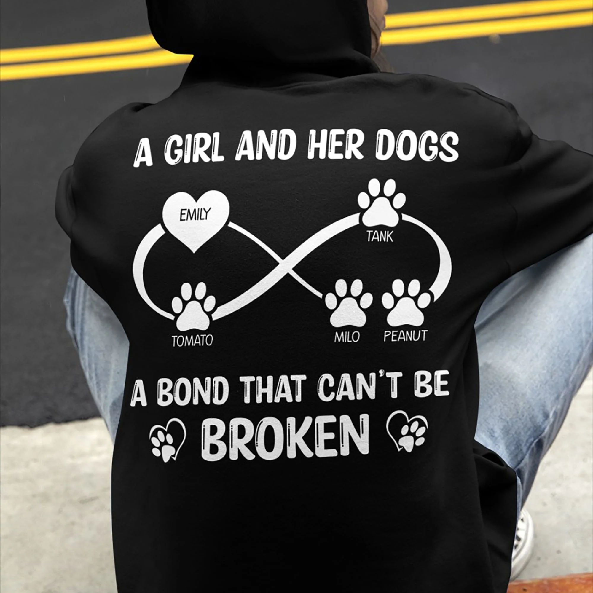 A Girl And Her Dog A Bond That Can't Be Broken Personalized Custom Dog Backside Shirt C455 - Image 3