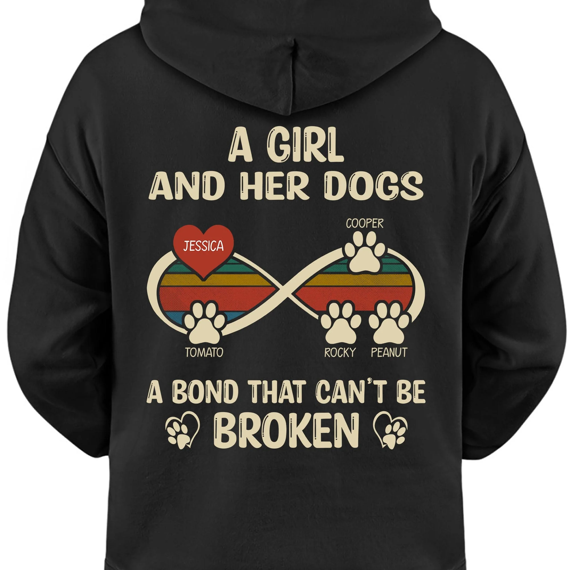 A Girl And Her Dog A Bond That Can't Be Broken Personalized Custom Dog Backside Shirt C456 - Image 3