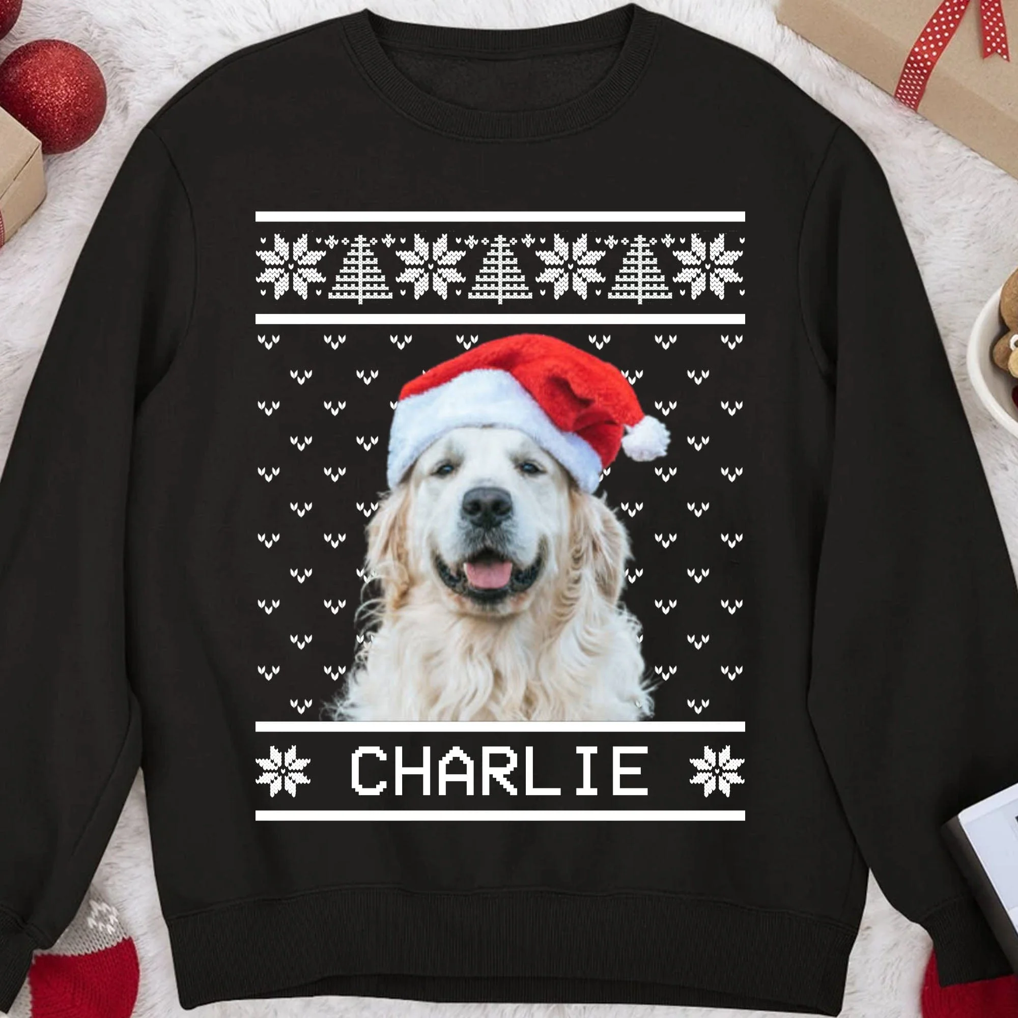 Add your Cat Dog Photo On Sweatshirt, Dog Lover Sweater Christmas DA199 891565 - Image 3