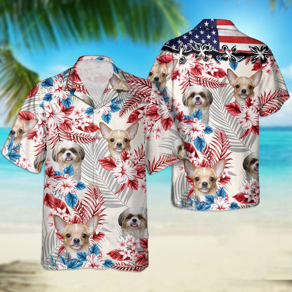 America Flag Hawaiian Shirt, Upload Dog Photo TA29 888382 - Image 2