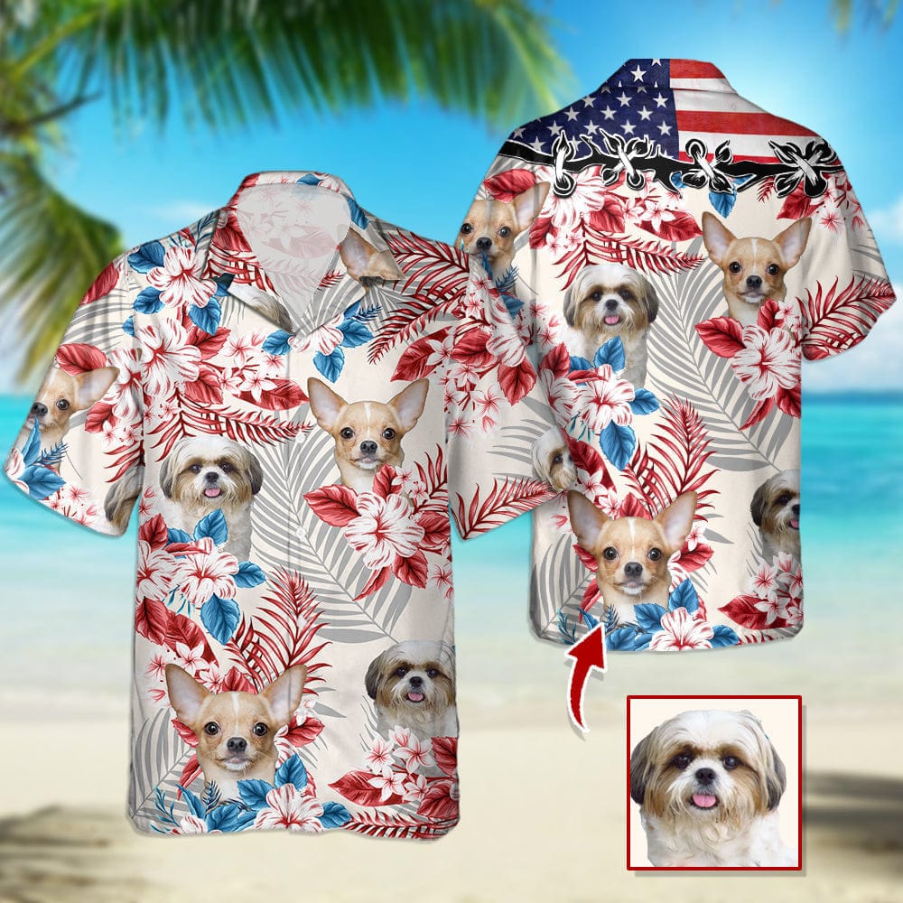 America Flag Hawaiian Women Shirt, Upload Photo N369 888382 120728 - Image 3