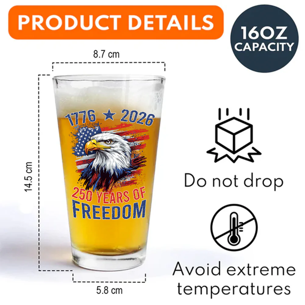 America Semiquincentennial 250 Years Of Freedom Beer Glass CH07 896708 - Image 7
