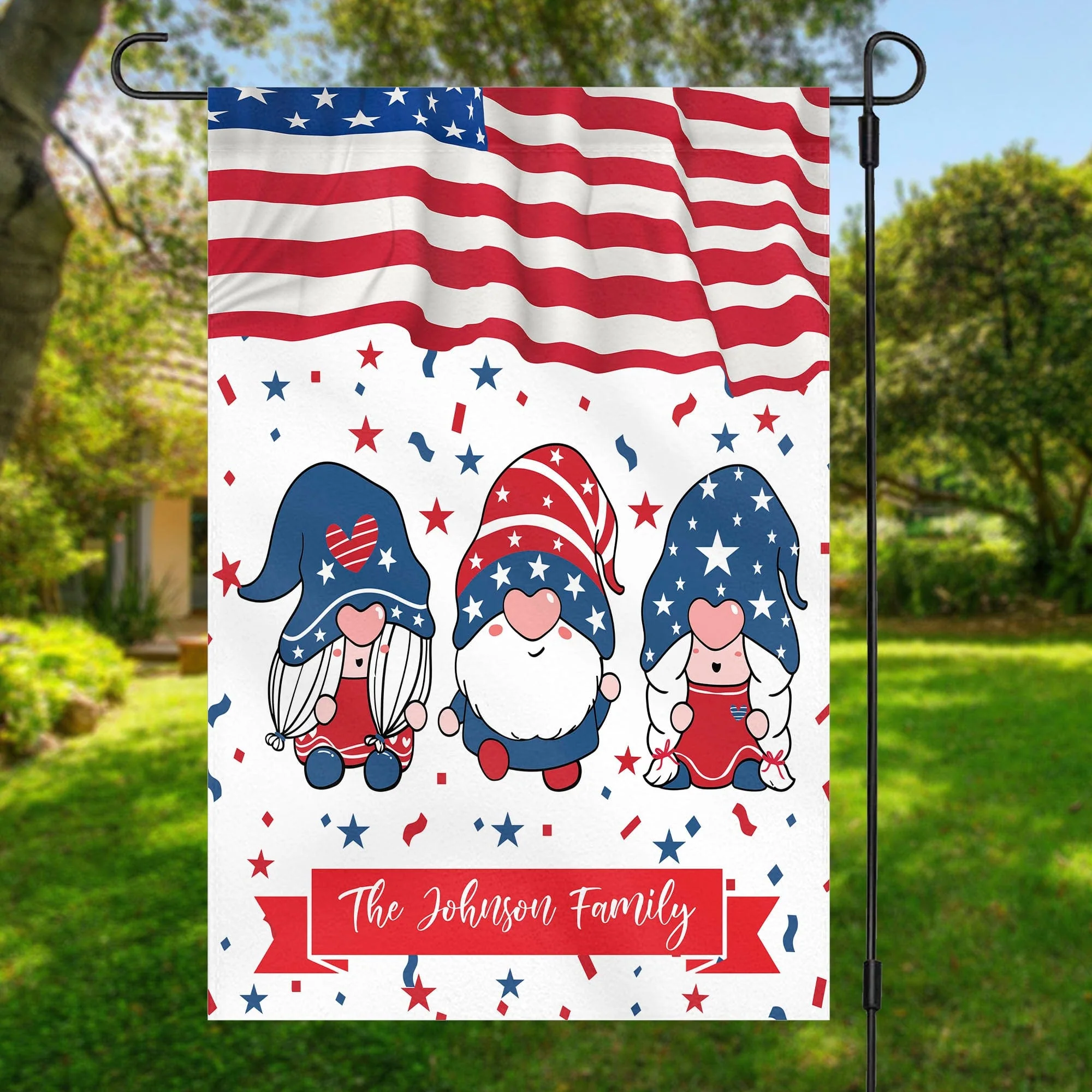American Garden Flag 4th Of July Personalized Custom Garden Flag H388 - Image 2