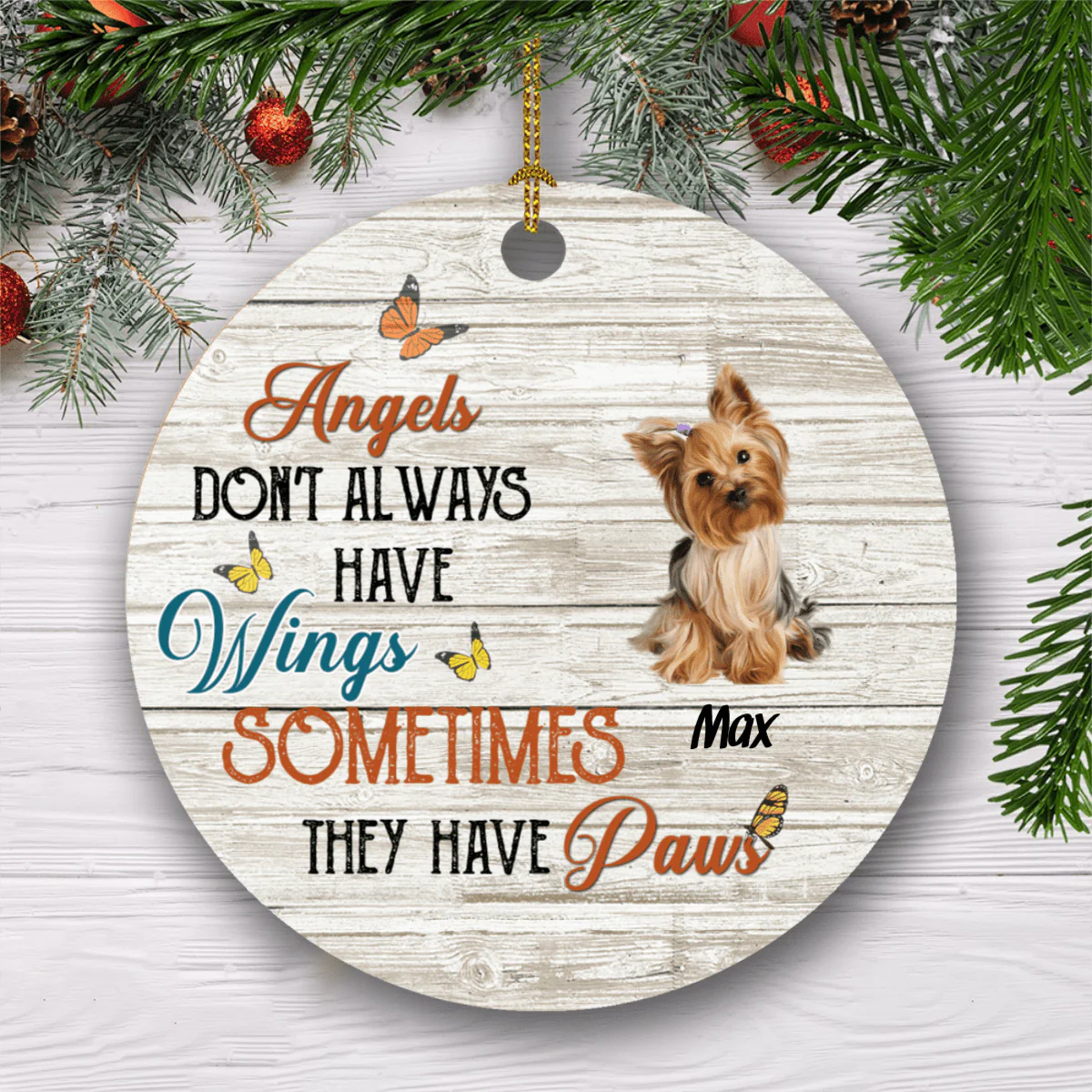 Angels Don't Always Have Wings, Custom Dog Photo Ornament,SG02 - Image 2