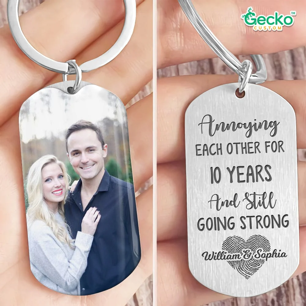 Annoying Each Other For Many Years Still Going Strong - Anniversary Gifts, Gift For Couples, Husband Wife, Metal Keychain HN590 - Image 2