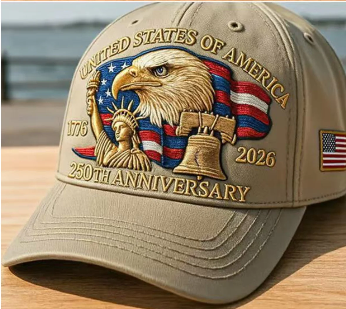 Bald Eagle United States Of America 250th Anniversary Embroidered Cap LM32 897757 - Image 10