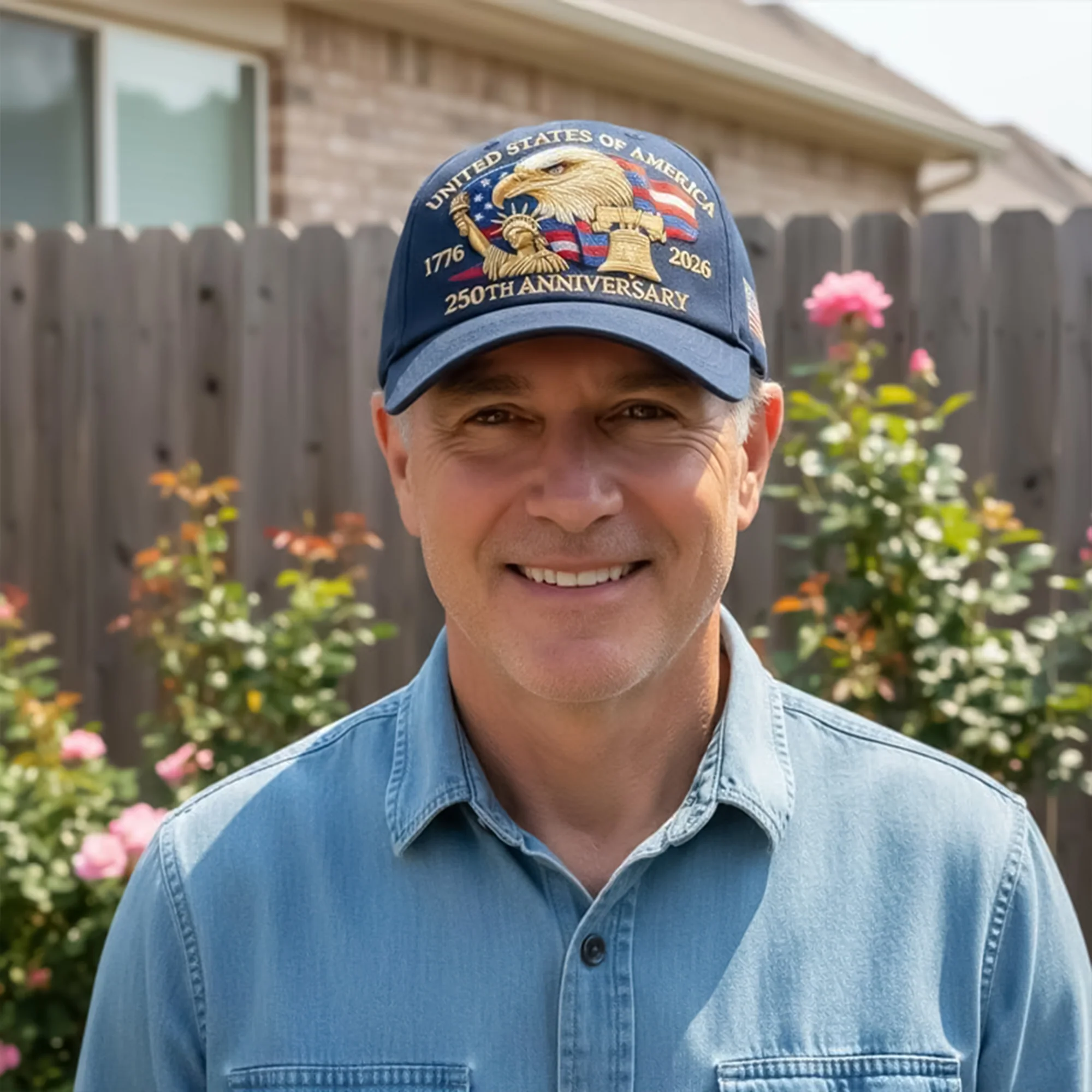 Bald Eagle United States Of America 250th Anniversary Embroidered Cap LM32 897757 - Image 4