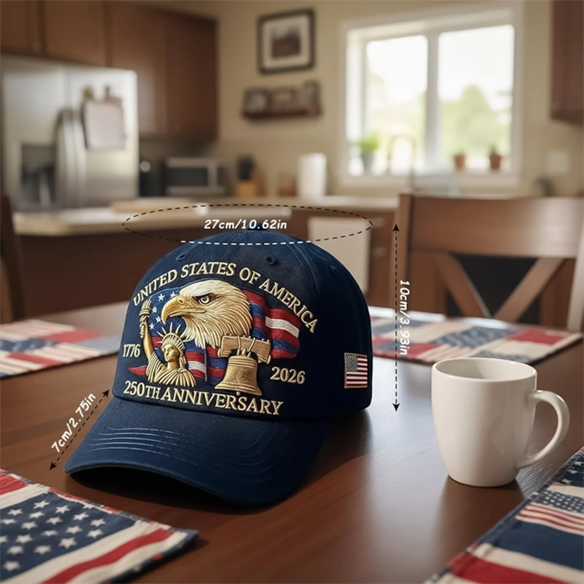 Bald Eagle United States Of America 250th Anniversary Embroidered Cap LM32 897757 - Image 5
