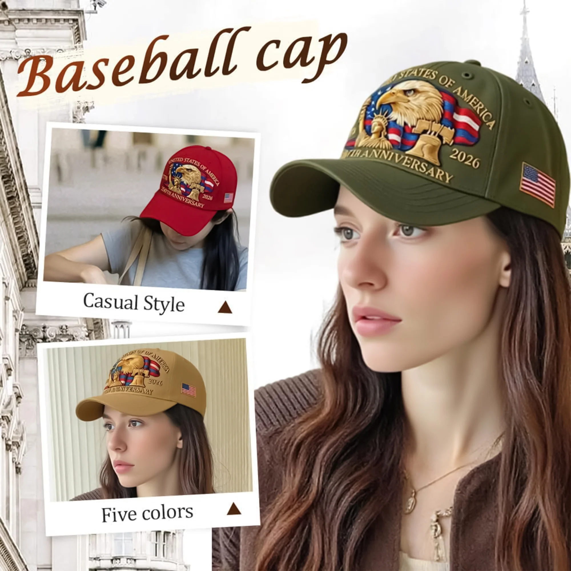 Bald Eagle United States Of America 250th Anniversary Embroidered Cap LM32 897757 - Image 7