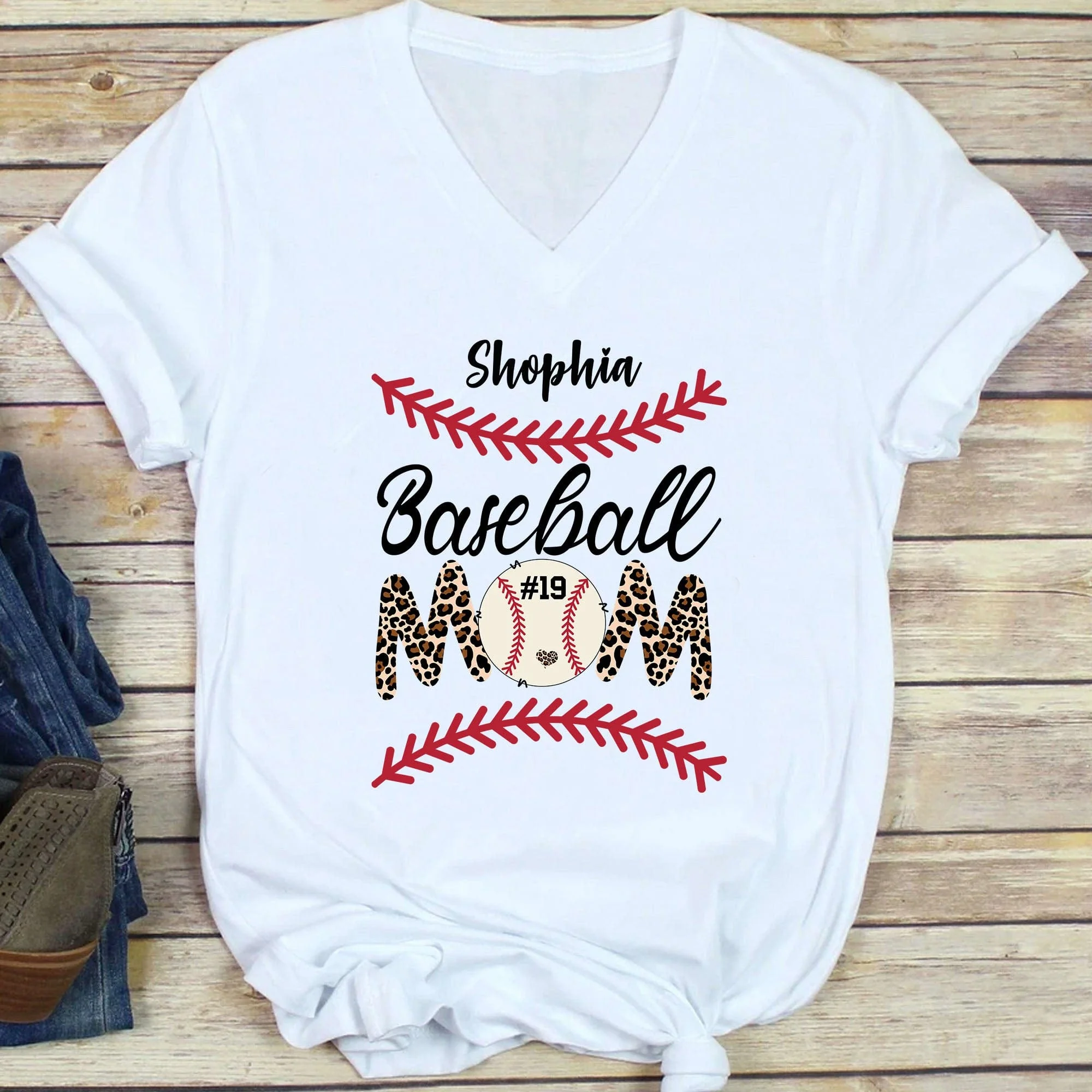 Baseball Mom Shirt Personalized Custom Baseball Shirt H496 - Image 4