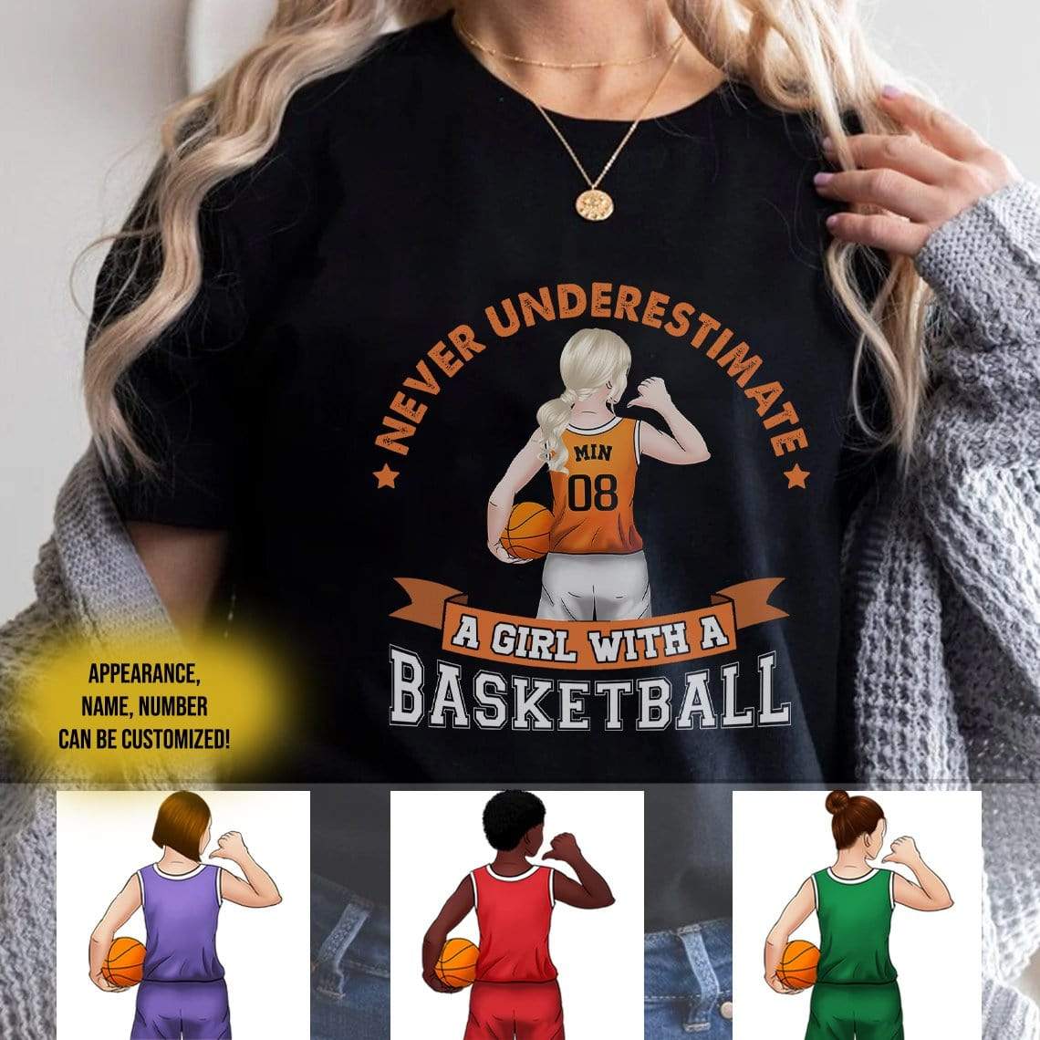 Basketball Shirt, Never Underestimate A Girl With Basketball, Basketball Girl Shirt