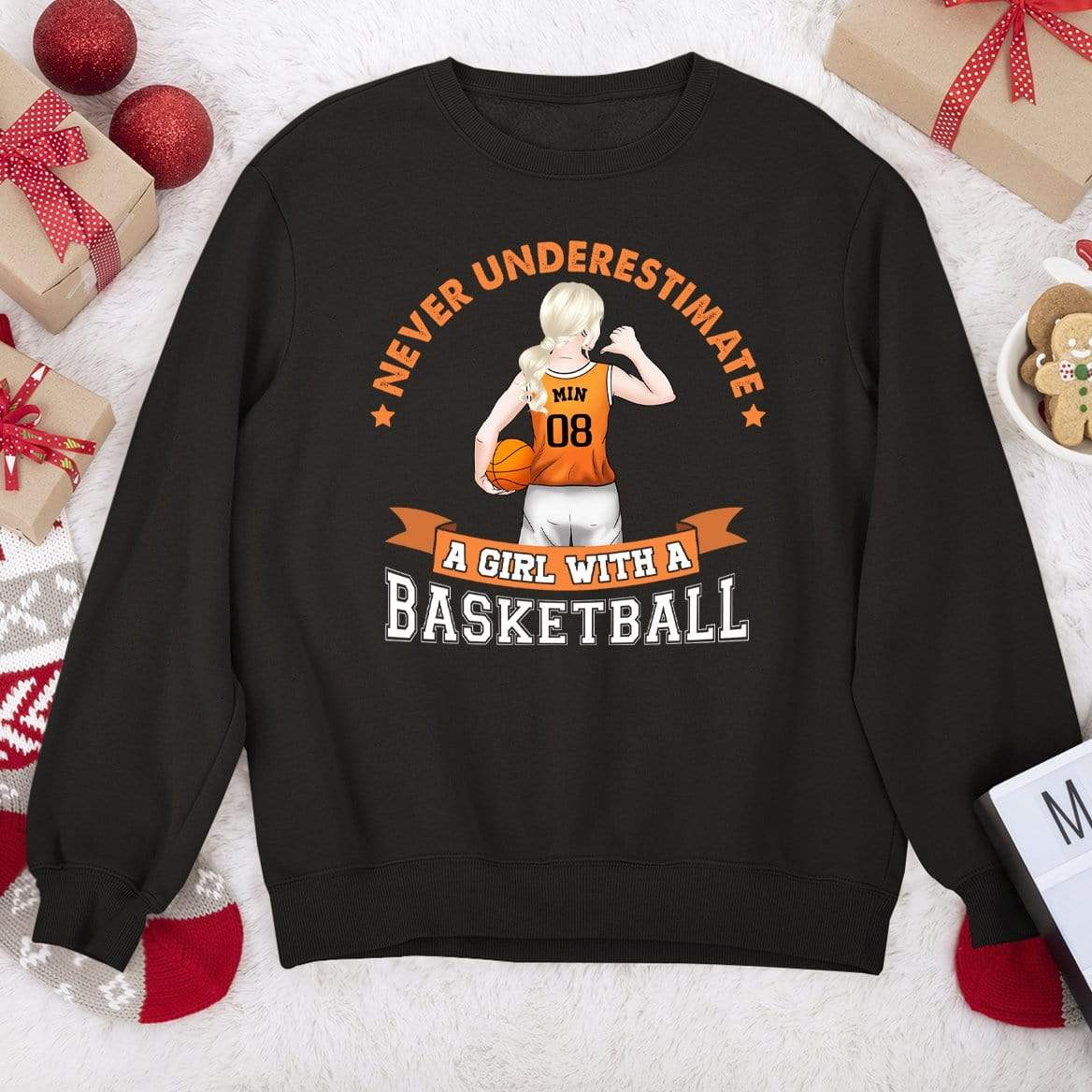 Basketball Shirt, Never Underestimate A Girl With Basketball, Basketball Girl Shirt - Image 4
