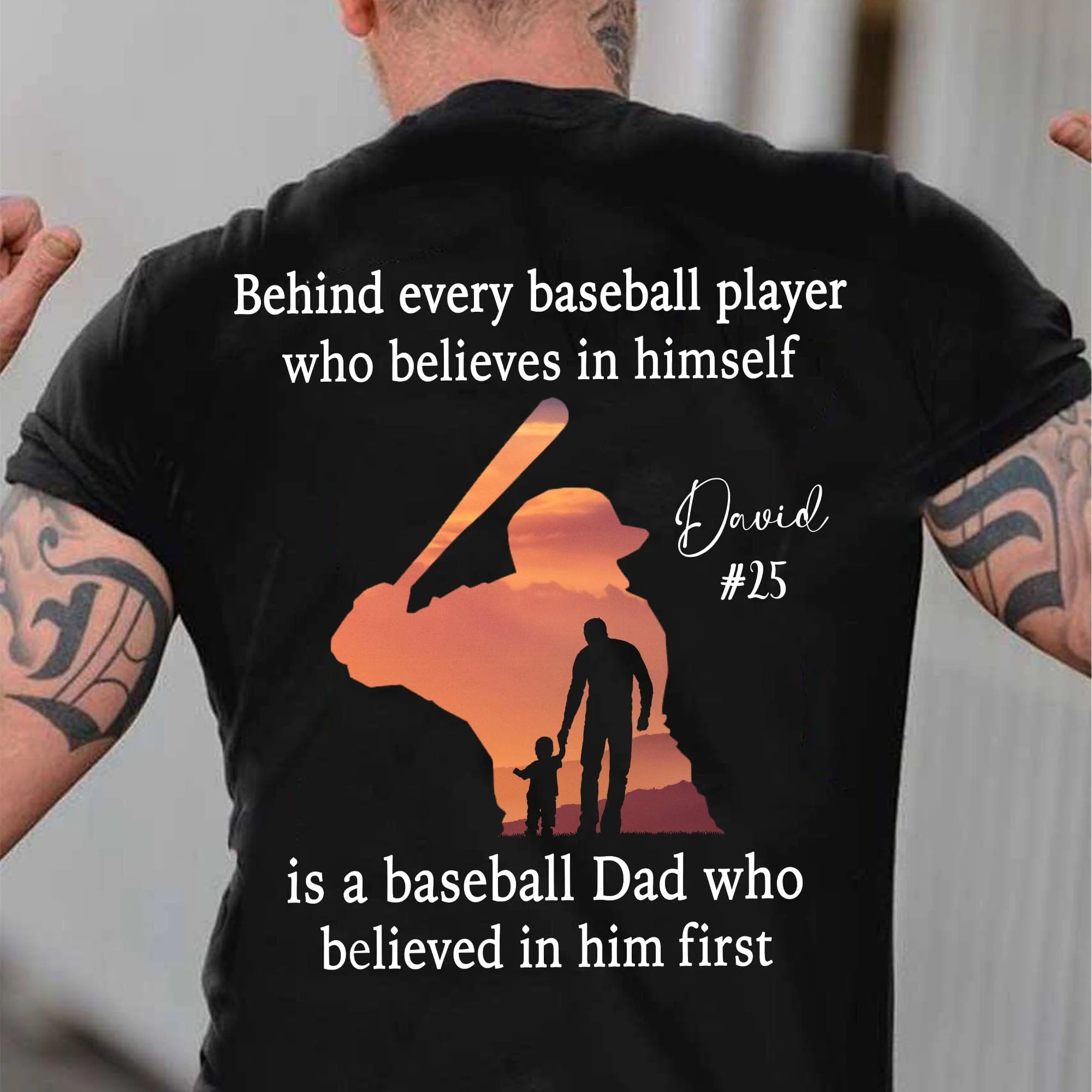 Behind Every Baseball Player Is A Mom/Dad That Believes Personalized Custom Baseball Shirts Backside C500 - Image 2