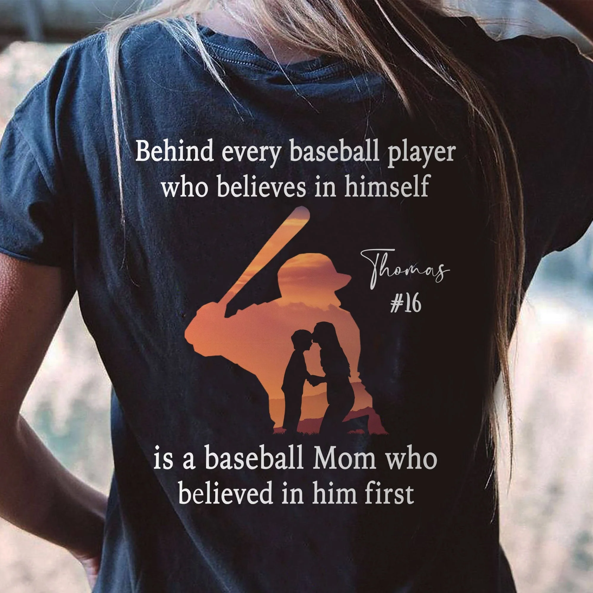 Behind Every Baseball Player Is A Mom/Dad That Believes Personalized Custom Baseball Shirts Backside C500 - Image 3