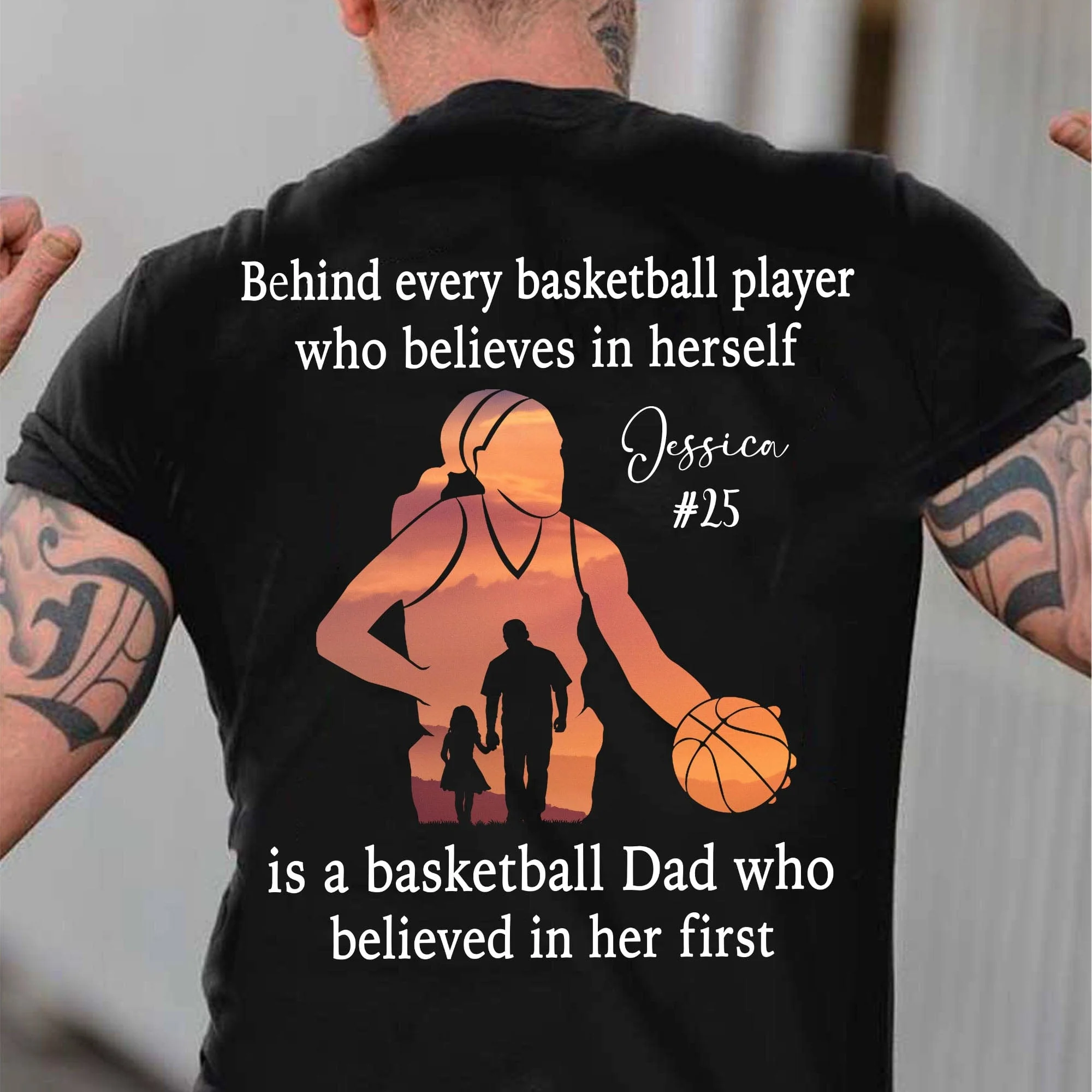 Behind Every Basketball Player Is A Mom/Dad That Believes Personalized Custom Basketball Shirts Backside C500 - Image 2