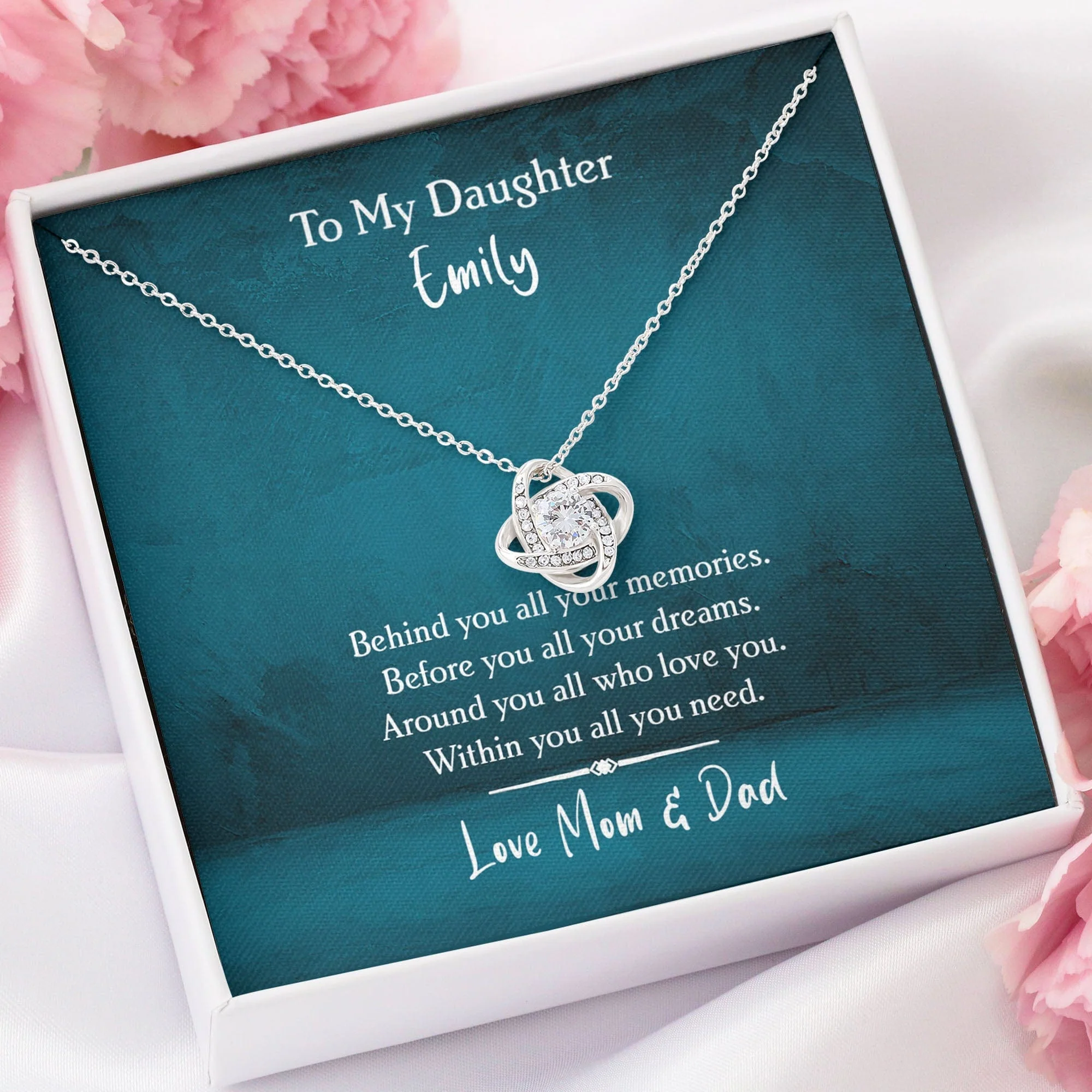 Behind You All Your Memories Personalized Graduation Message Card Necklace C219 - Image 2