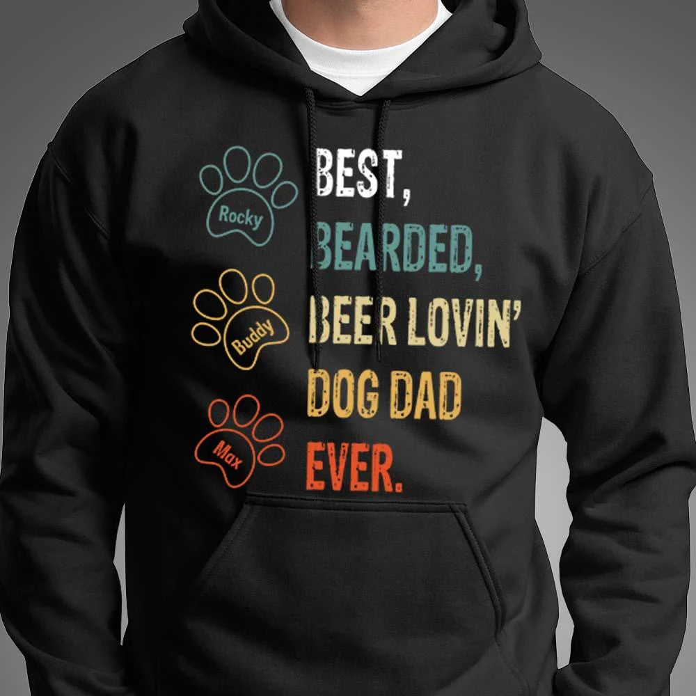 Best Bearded Beer Lovin' Dog Dad Ever Shirt - Image 4