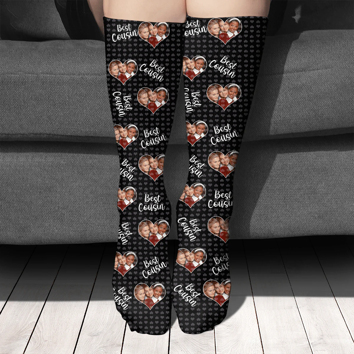 Best Cousin Socks, Custom Photo Socks For Family SG02