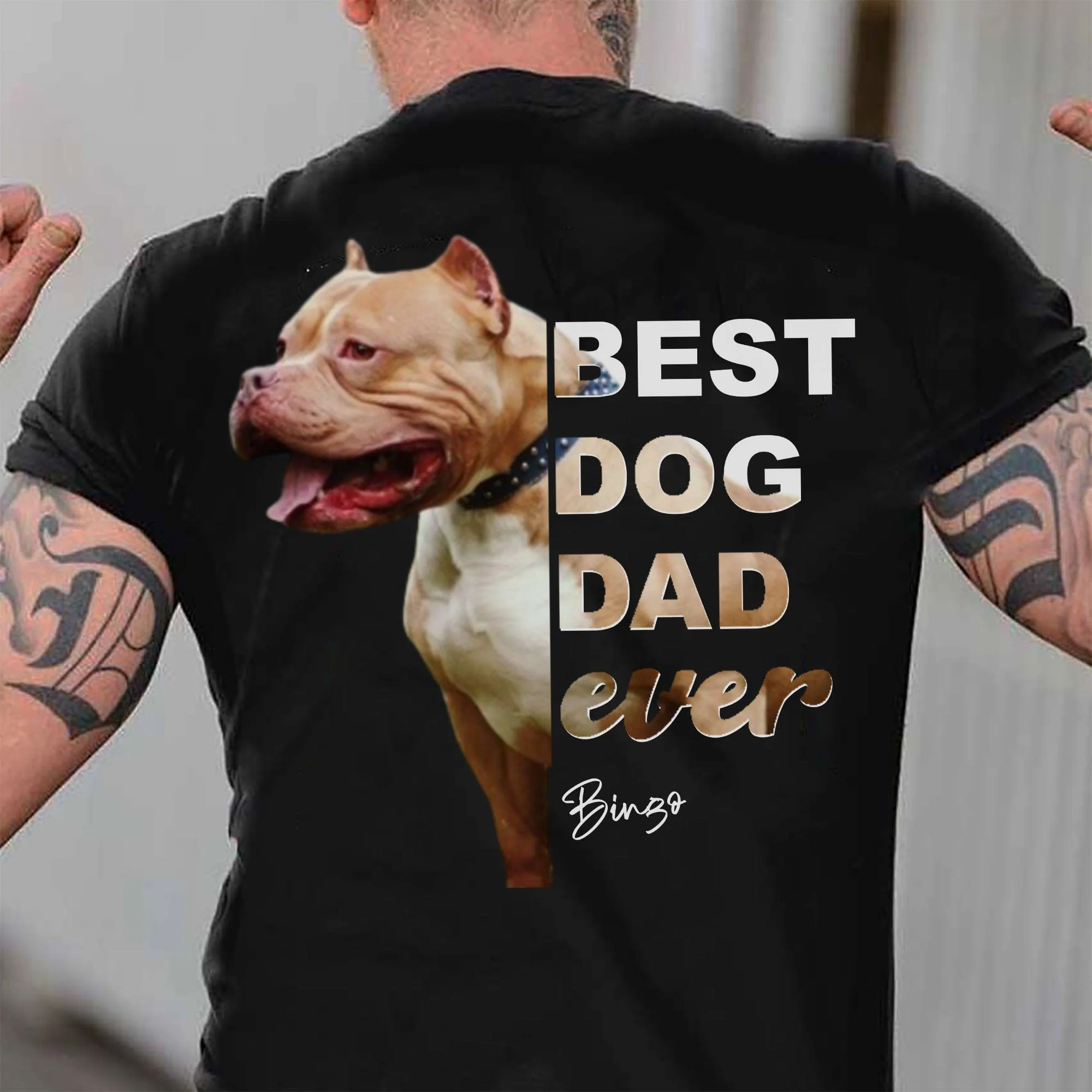 Best Dog Dad Ever Personalized Custom Photo Dog Backside Shirt C461