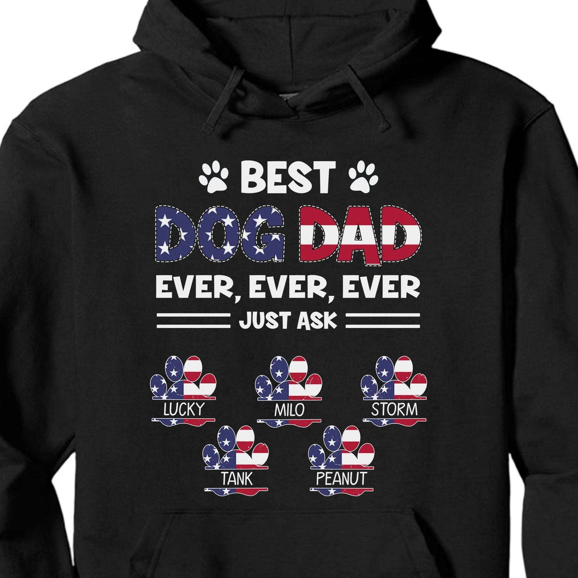 Best American Dog Dad Ever Personalized Custom Dog Shirt C384 - Image 2