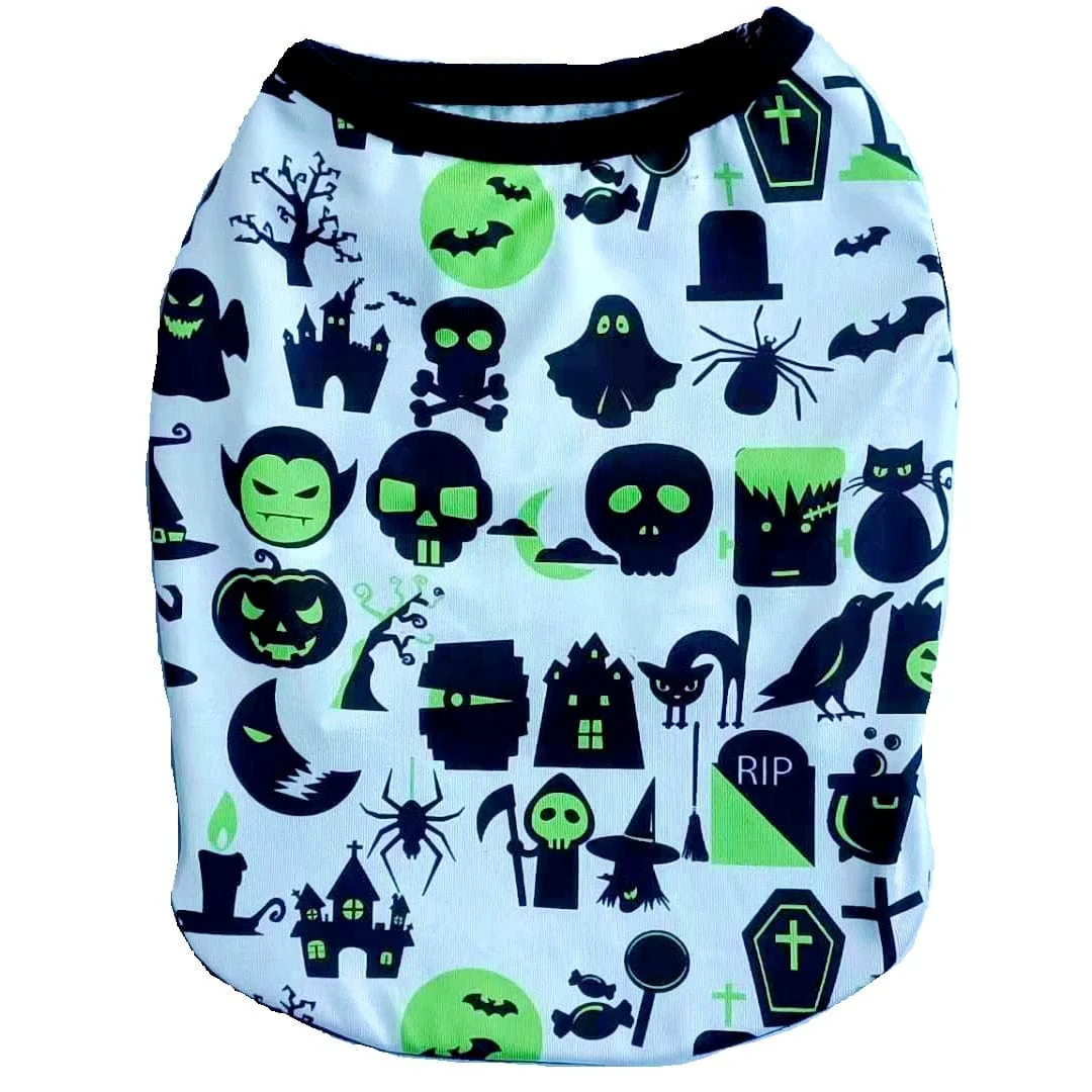 Breathable Cartoon Skull Vest Clothes For Dogs Cat - Image 12