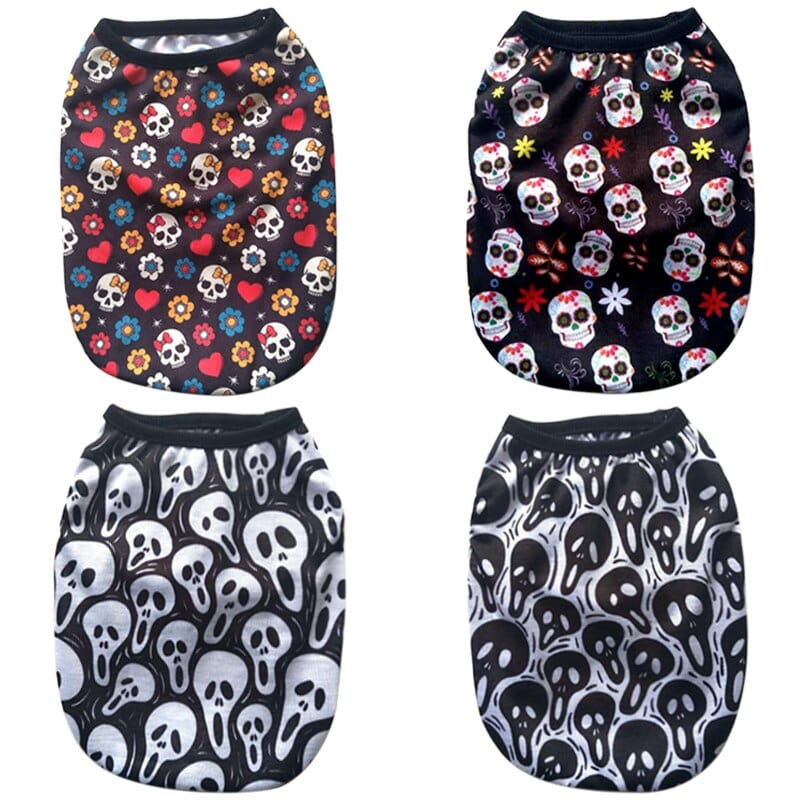 Breathable Cartoon Skull Vest Clothes For Dogs Cat - Image 14