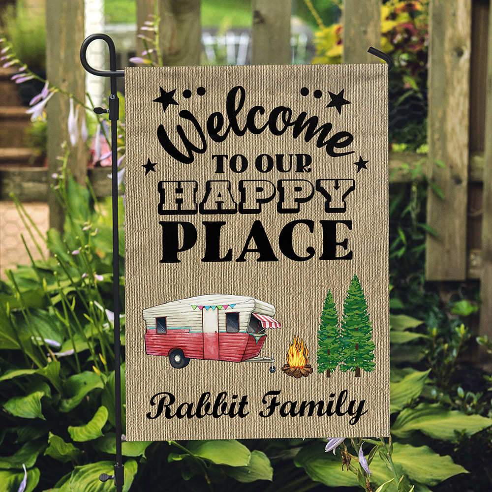 Welcome To Our Happy Place Camping Flag, HN590 - Image 3
