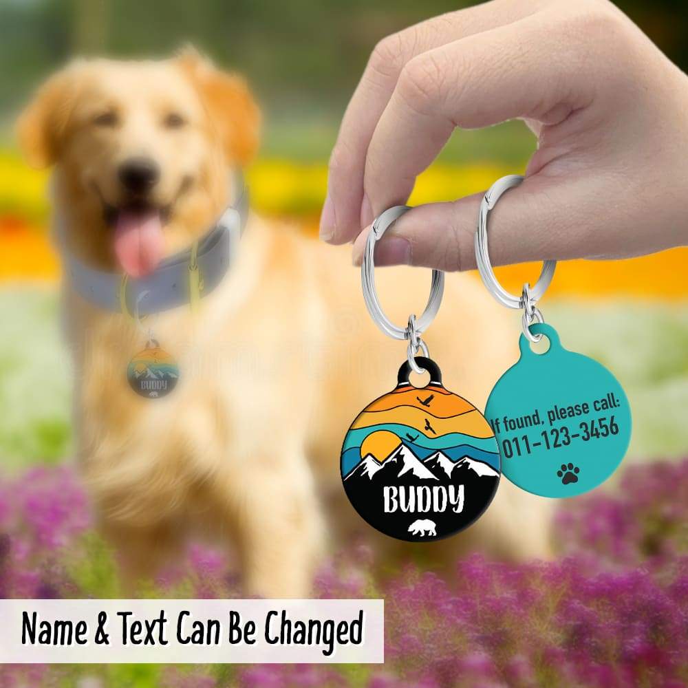 Camping Dog Acrylic ID tag, Camping Dog Tag  HN590 - Image 3
