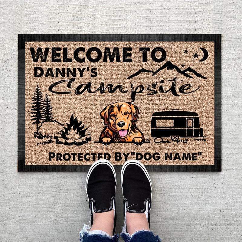 Welcome To Our Campsite Protected Doormat, Camping Gift, Dog Lover Gift HN590 891803 - Image 2