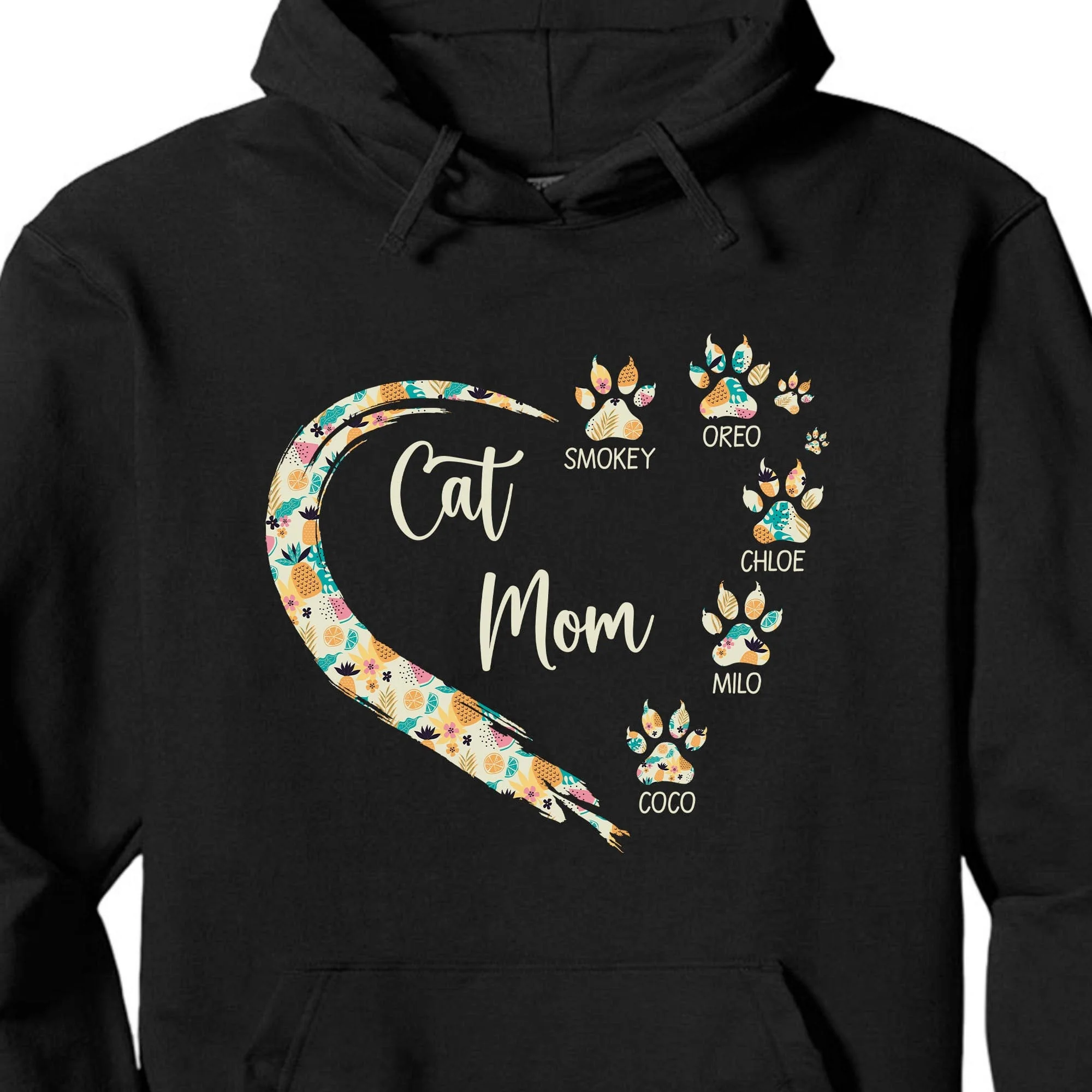 Cat Mom Paw Hearts Personalized Custom Cat Shirt 890605 - Image 4