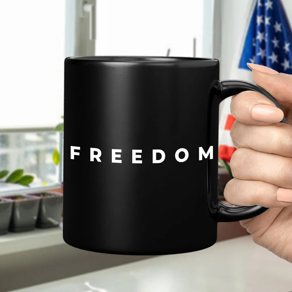 Charlie Kirk Freedom Black Mug HA75 64468 - Image 5