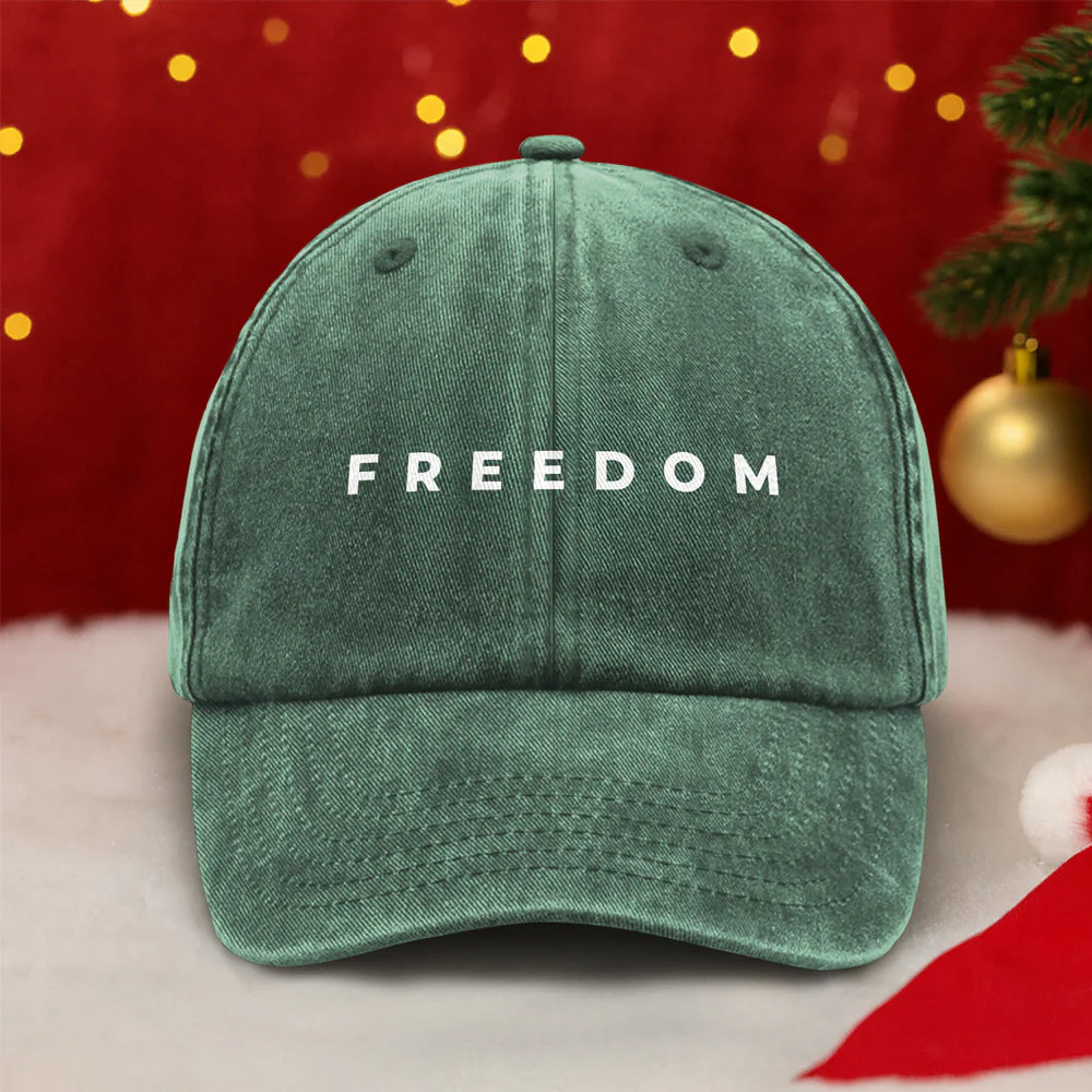 Charlie Kirk Freedom Washed Denim Baseball Cap HA75 64466 - Image 2