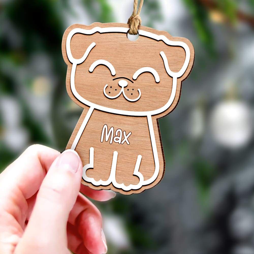 Christmas 2021 Dog Wood Ornament , Christmas Wood Ornament, HN590