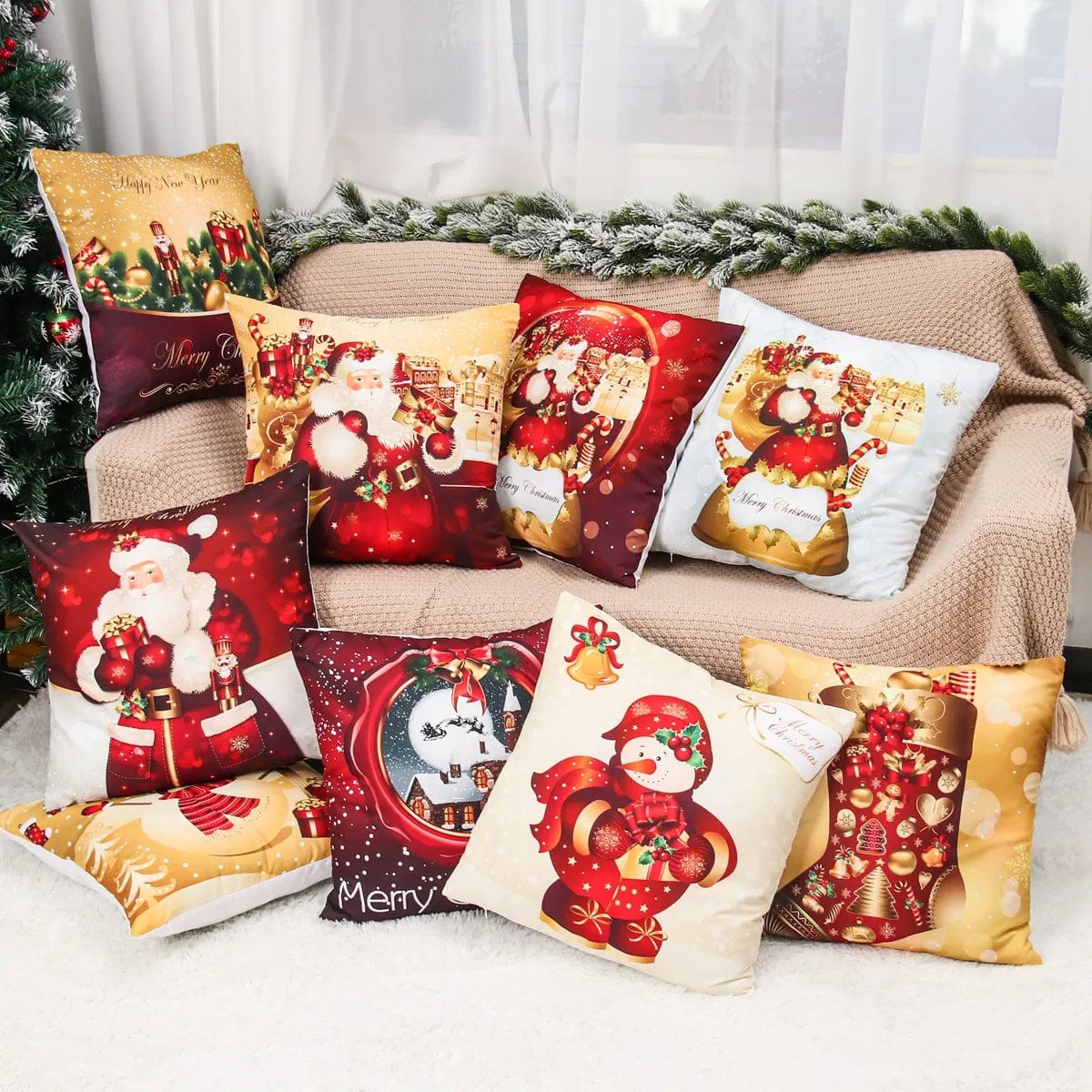 Christmas Cushion Cover Merry Christmas Decorations for Home 2023 - Image 5