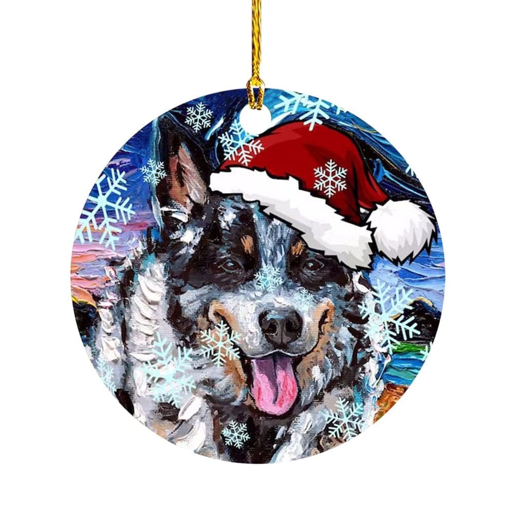 Cute Dog Cat with Hat Christmas Tree Ornament - Image 10