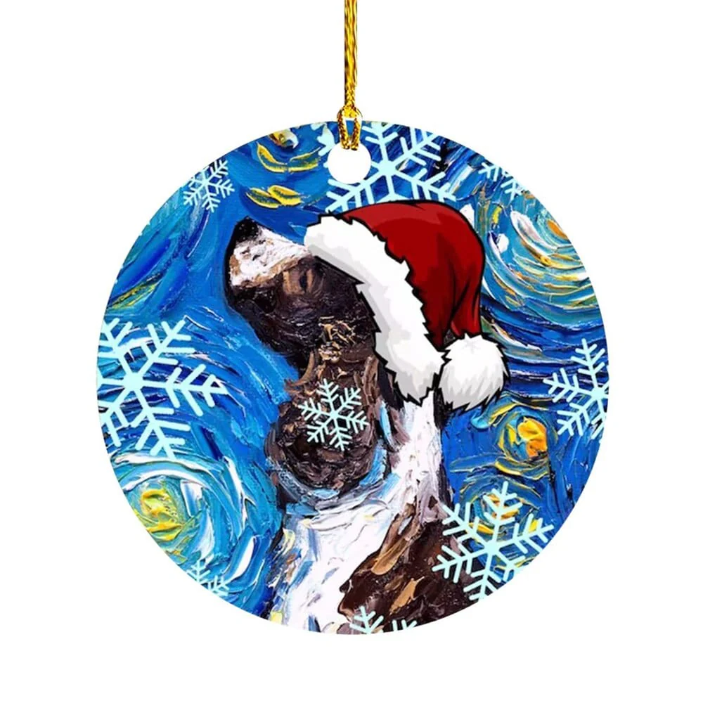 Cute Dog Cat with Hat Christmas Tree Ornament - Image 5