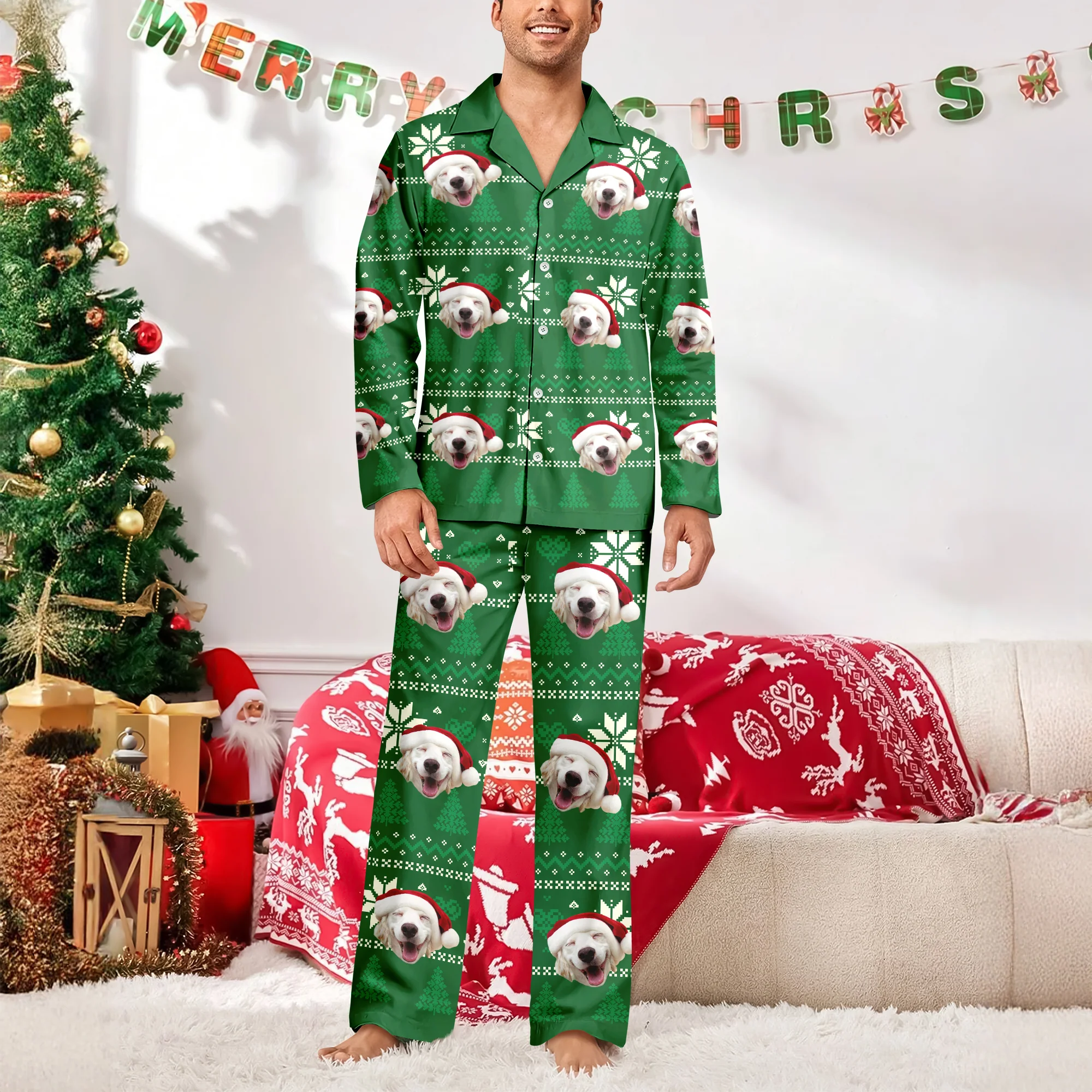 Christmas Is Coming Aztec Pattern - Custom Dog Face Photo Pajamas Christmas Gift For Dog Lovers CH07 896134 - Image 4