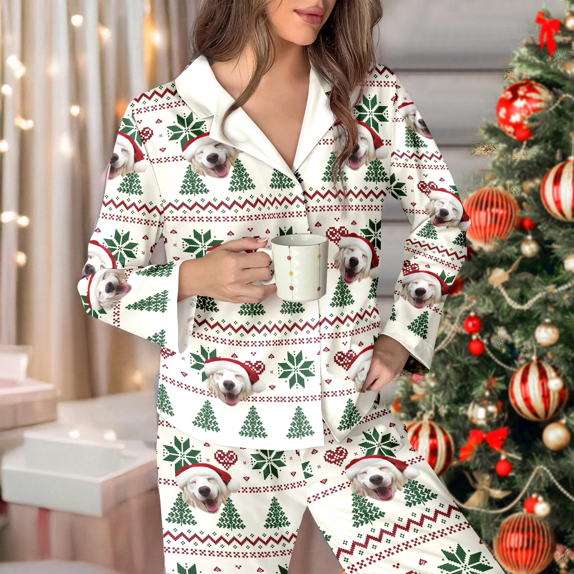 Christmas Is Coming Aztec Pattern - Custom Dog Face Photo Pajamas Christmas Gift For Dog Lovers CH07 896134 - Image 5