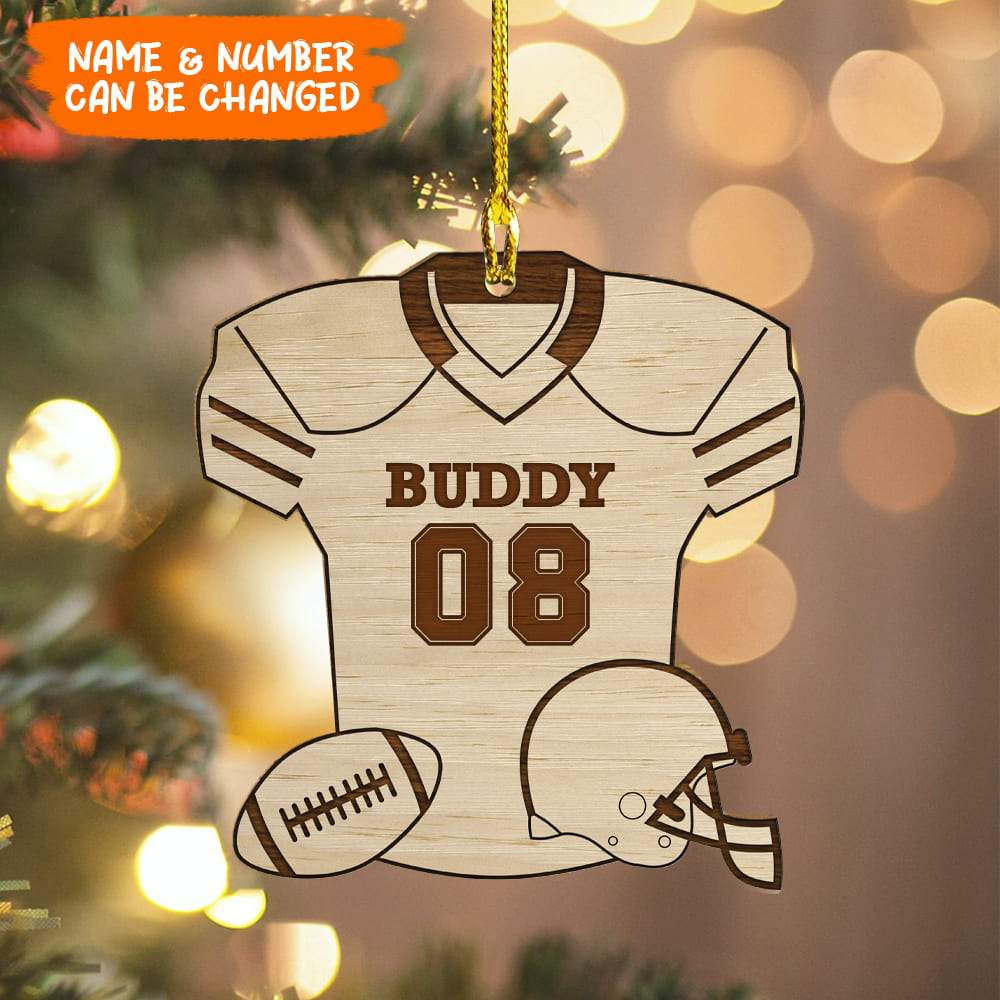 Christmas 2021 Wood Ornament For Football, Christmas Wood Ornament, HN590
