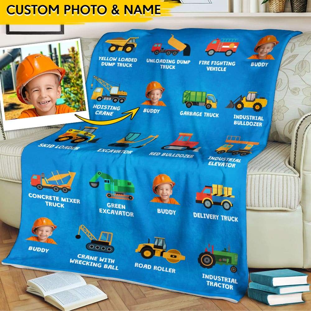 Construction Upload Photo Baby Blanket HN590
